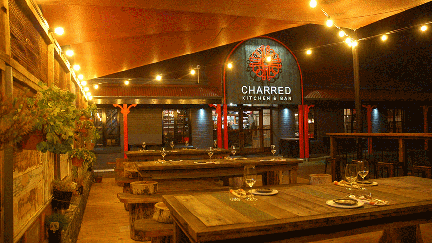 charred oak kitchen and bar photos